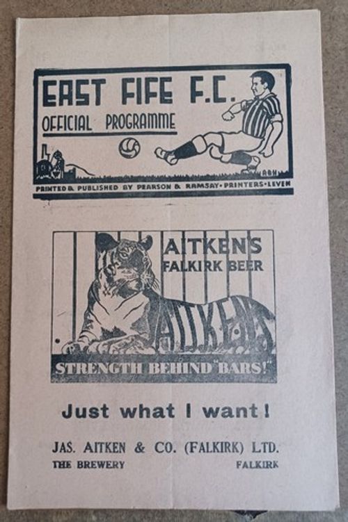 1956/57  EAST FIFE v KILMARNOCK  SCOTTISH LEAGUE DIVISION 1  12/01/1957