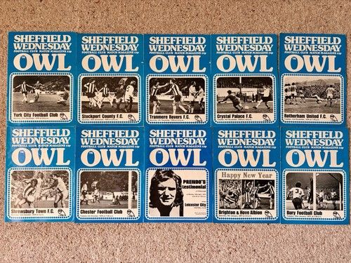 Sheffield Wednesday The Owl Football Match Programmes bulk lot 1970-1994