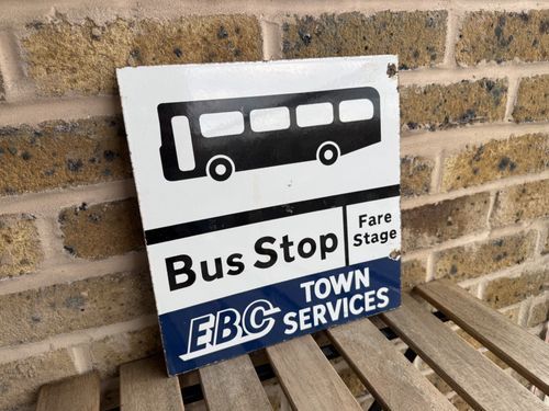 Original Eastbourne Bus Stop Enamel Sign — image 3