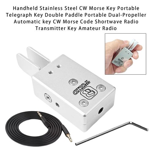 Handheld CW Morse Key Portable Telegraph Key Double Paddle Automatic Key CW Code — image 2