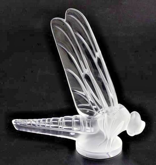 Lalique Grand Libellule/Dragonfly mascot which is included in the reference BOOK