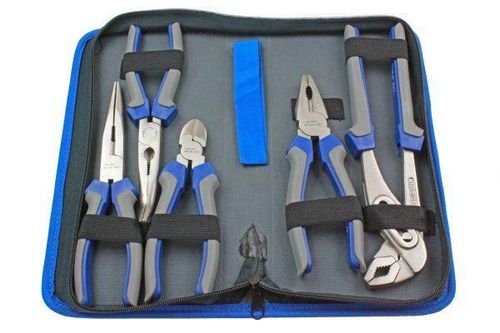 US PRO Tools 5pc Pliers Set combination long bent nose side cutters water pump — image 2