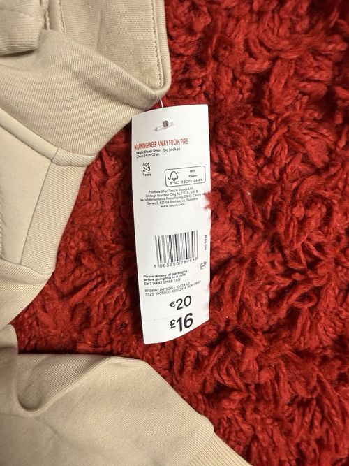 F&F Beige 2-3 Years Baby/Toddler Quilted Jacket Polyester Full Zip Pockets — image 6