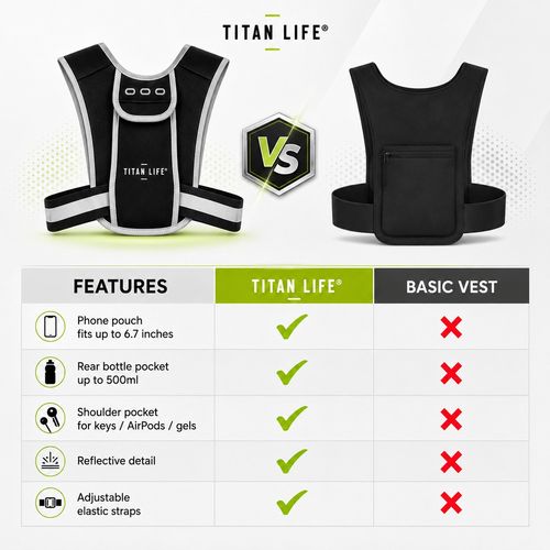 2 Pack Running Vest Phone Holder Hydration Chest Bag Reflective Bottle Pocket — image 2