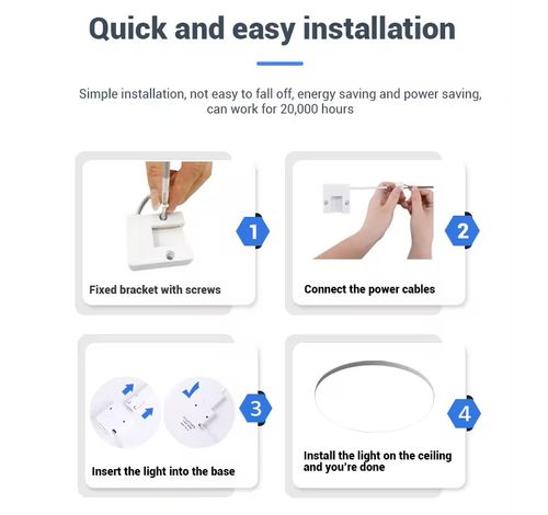 ROUND LED CEILING LIGHT PANEL DOWN LIGHTS BATHROOM KITCHEN LIVING ROOM WALL LAMP — image 12