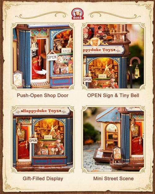 ROKR 3D Wooden Puzzle Happyduke Toys DIY Miniature House Building Kit Toy Gift — image 7