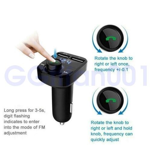 Car Wireless Bluetooth FM Transmitter MP3 Player 2 USB Car Charger Adapter aux — image 7