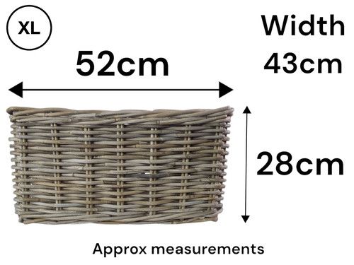 Extra Large Kubu Rectangular Storage Basket Home Tidy Toys Wicker Organiser XXL