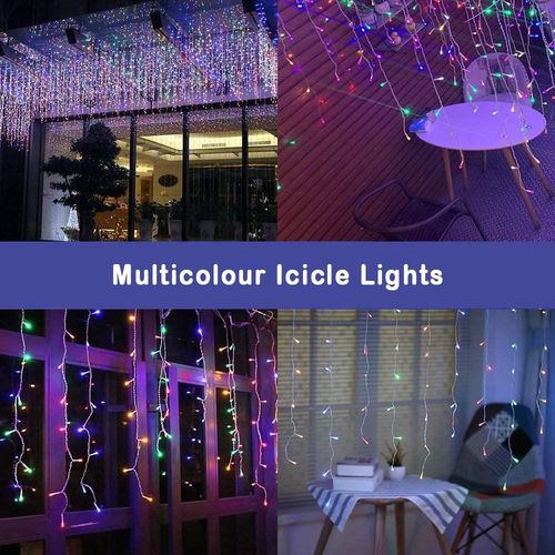 Christmas Lights 240 LED Icicle Waterfall Snow Chaser Outdoor Xmas Home Decor — image 5