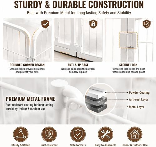 6 Panel Dog Pen Pet Puppy Playpen Metal Exercise Play Fence for Indoor/Outdoor — image 5
