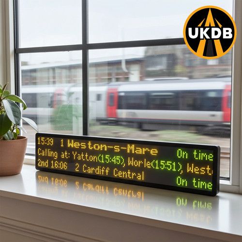 60cm Real station audio! Train Departure Board live Rail, Tube, Tram & Bus gift