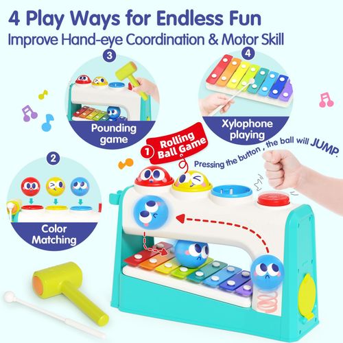 Toys for 1 Year Old Boys Girls Medium, Multicoloured Hammer & Pounding — image 2