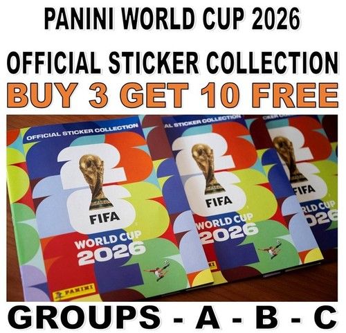 PANINI WORLD CUP 2026 STICKER COLLECTION - GROUP A - GROUP B - GROUP C BRAZIL