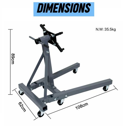 Heavy Duty Steel Engine Stand 2000lbs/900kg Car Engine Support Garage Workshop — image 9