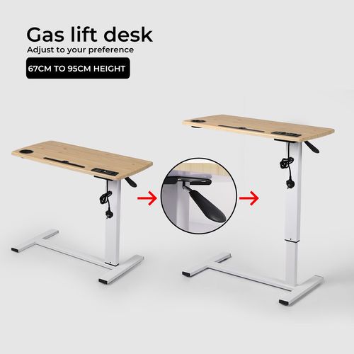 Standing Desk Height Adjustable Stand Over Bed Laptop Table Shelf Electric USB — image 2