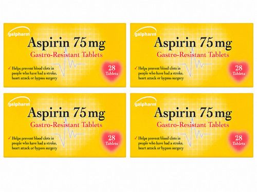Galpharm Aspirn 75mg Gastro-Resistant Pain Relief Enteric Coated 112 Tablets