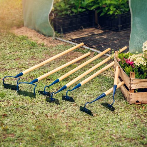 12 cm / 5 inch Solid Steel Swan Neck Hoe Head Garden Tool with Wooden Handle — image 11