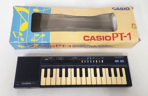 Casio PT-1 Black 29 Key Vintage Electronic Mini Keyboard, Boxed, Tested