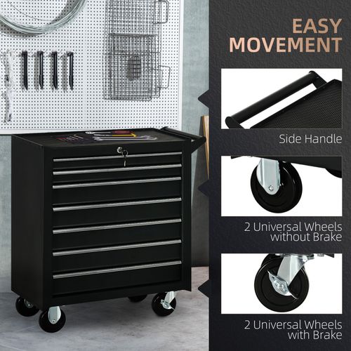 DURHAND Roller Tool Storage Chest Box Garage Workshop 7 Drawers Black — image 4