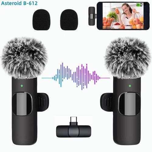 Wireless Lavalier Microphone Clip Mic Audio Video Recording For iPhone Samsung