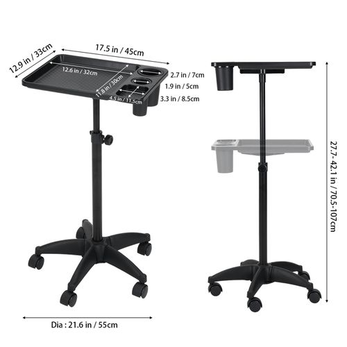 Salon Spa Instrument Tray Beauty Tattoo Rolling Trolley Cart Work Station Wheels — image 7