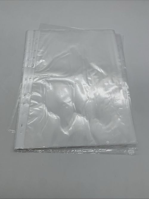 A4 Heavy Duty Clear Plastic Wallets Punched Pockets 11-Hole Poly Sleeves Filing — image 21