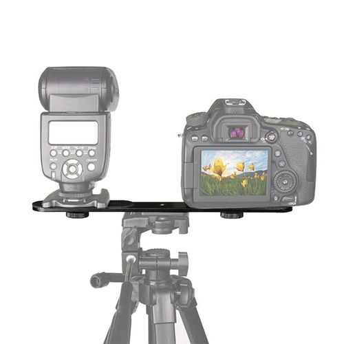 Dual Camera Mount Flash Bracket Extension Bar Arm Tripod Holder MIC LED Monitor — image 10