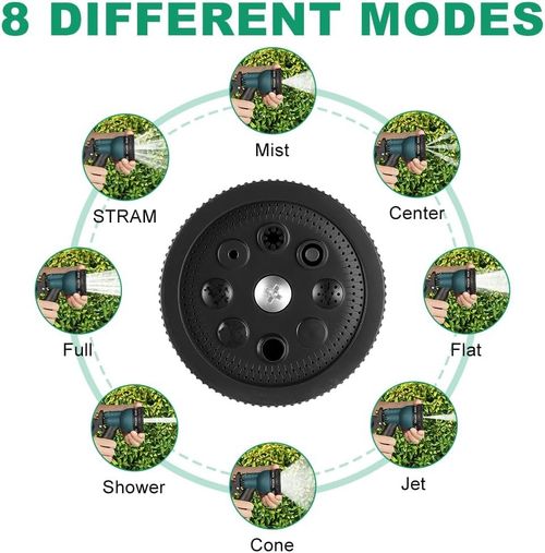 8 Function Spray Nozzle - Water Hose Gun Multi Pattern Garden Adjustable Mist — image 7