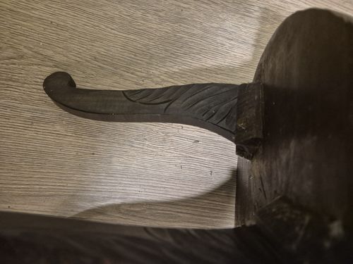 Antique Liberty's Japanese Carved Wood Art Nouveau, 3 Leg Stool. VGC. Del Poss. — image 7