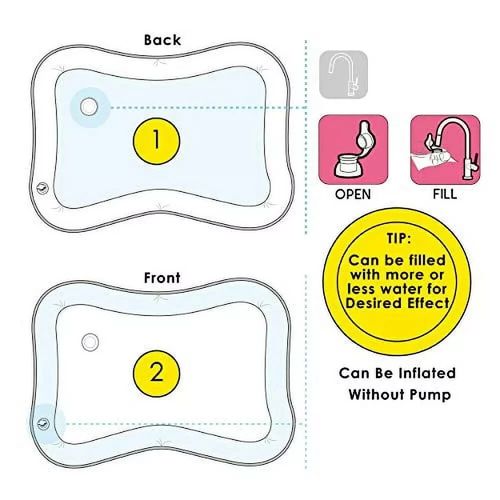 Baby Water Play Mat Inflatable Infant Toddler Kid Floor Fun Tummy Fill up Large — image 4