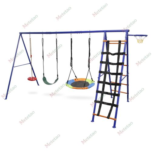 6 in1 Garden Kids Swing Set with Double Swings Slide Ladder for Outdoors Playing — image 7