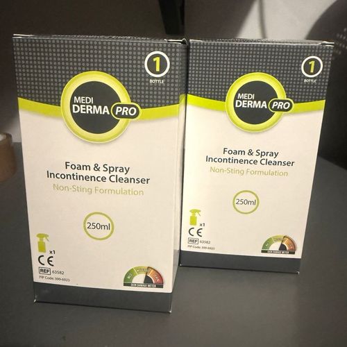 Medi Derma Pro Incontinence Cleanser Foam & Spray 250ml (2 Boxes) — image 1