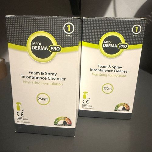 Medi Derma Pro Incontinence Cleanser Foam & Spray 250ml (2 Boxes)