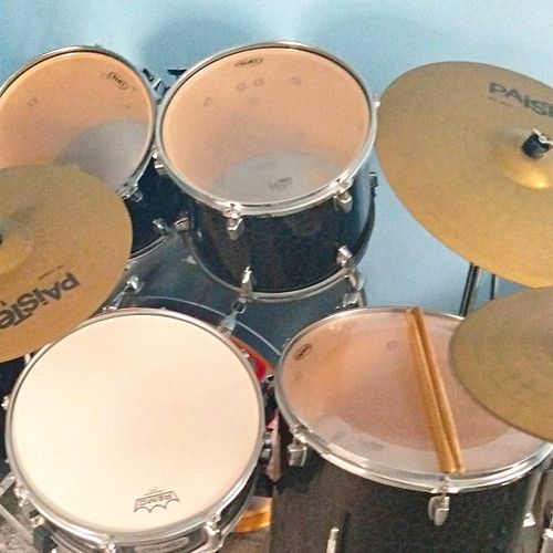 Paiste Acoustic Drum Kit Set w/ Hi-Hat, Crash Cymbal, Tom Tom & Floor Tom