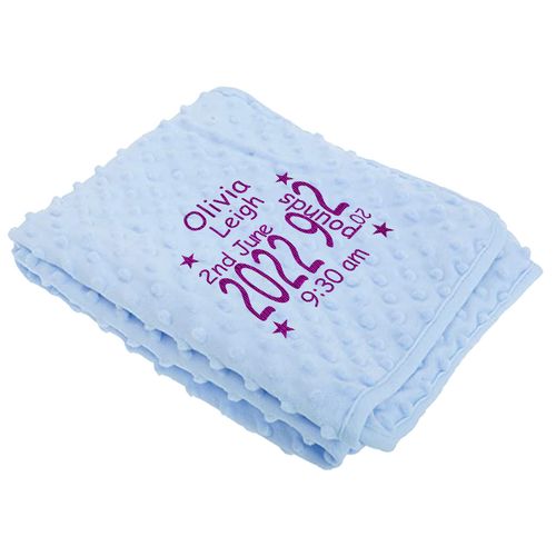 Personalised Baby Blanket Embroidered Luxury Bubble Blanket Newborn Babies Gift — image 1