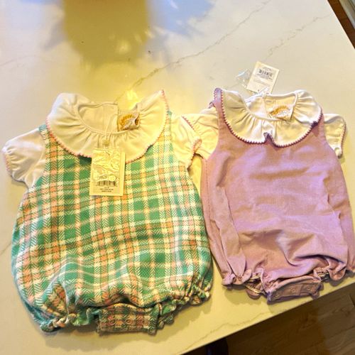 2pc Beaufort Bonnet BabyPlaid/Purple Romper Sets — image 1