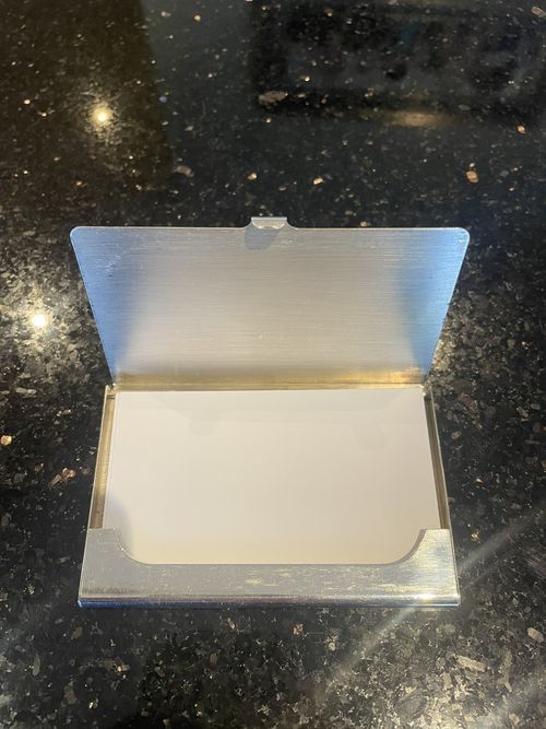 Solid Silver Business Card Holder Hallmarked Birmingham — image 2