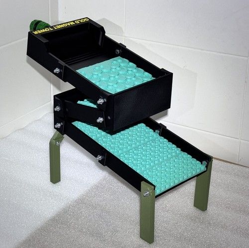 Gold Magnet Tower Sluice Box 3 Stage Fine Gold Recovery Compact System 6 inch 6”