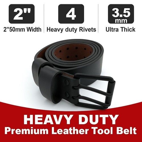 DIY New Scaffolding Work Belt Tool Belt Heavy Duty Black Leather Tool Pouch