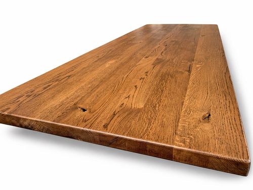 Solid Oak Worktop Rustic 100% Wood Old Bassano Oiled Square Edge Custom Size — image 4