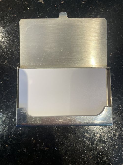 Solid Silver Business Card Holder Hallmarked Birmingham — image 4