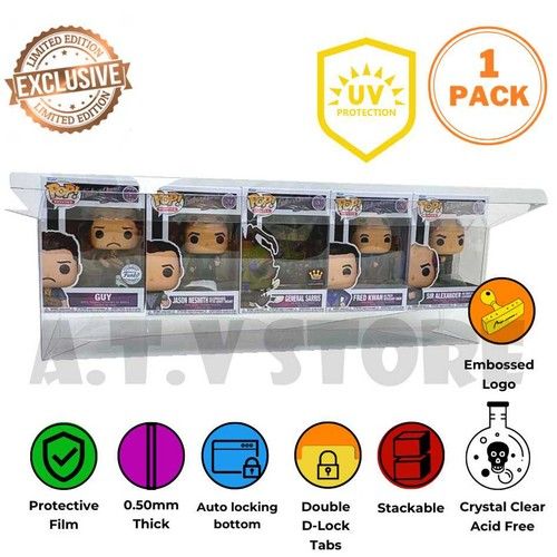 ATV Quintet Protector / Case UV For 4" Funko Pop (holds 5 boxed funko pops)