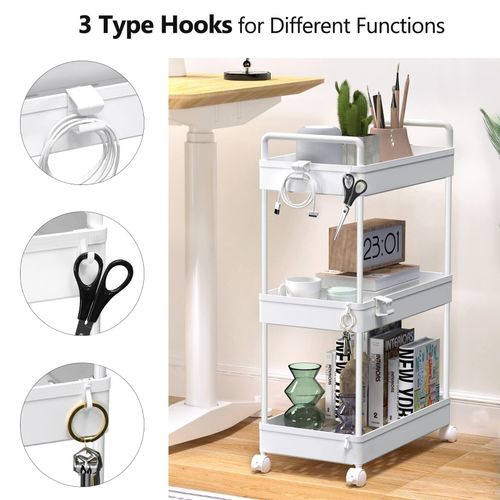 3-5 Tier Storage Trolley Cart Kitchen Bathroom Laundry Narrow Space Rack Rolling — image 10