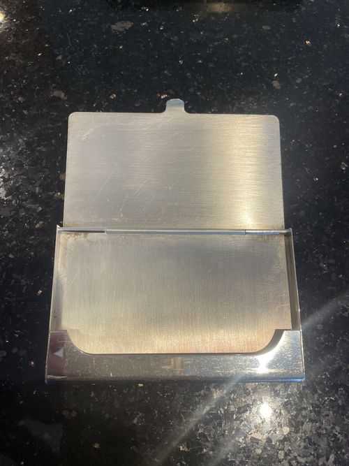Solid Silver Business Card Holder Hallmarked Birmingham — image 3