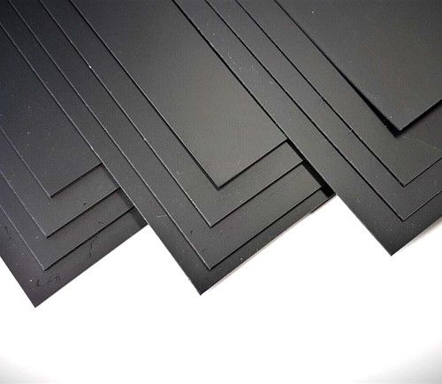 Plastic Sheet Black Polystyrene 5 Pack Matt Finish Plasticard 0.50 0.75 & 1mm