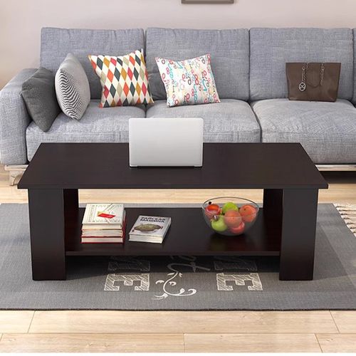 Modern Coffee Table Living Room Tea Side End Desk With Lower Storage Shelf Black — image 12