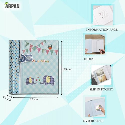 Arpan Baby Boy/Girl Memo Slip In Photo Album 200 holds 4x6 / 10x15cm Pictures — image 7