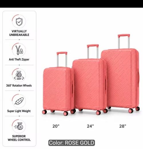 Luggage Set 3 Piece Expandable Suitcase TSA Lock Double Spinner Wheels HardSide