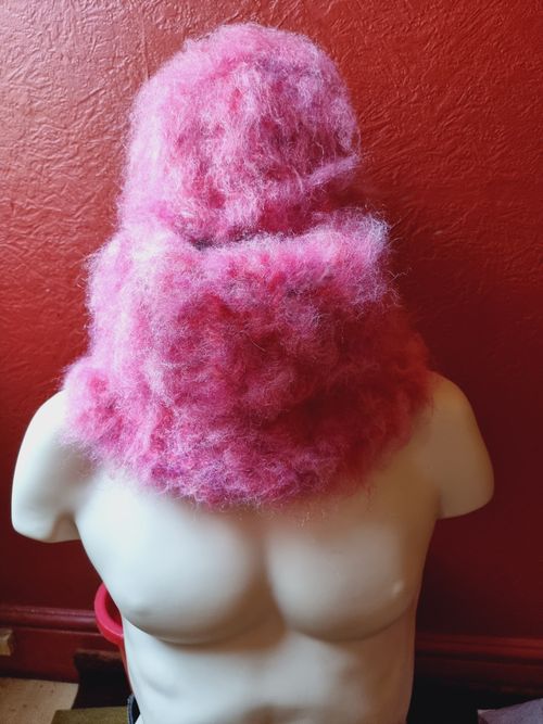 New Luxury Set,Hand Knit In 14 Strands Hat And Neck Warmer,83% Charisma Mohair — image 5