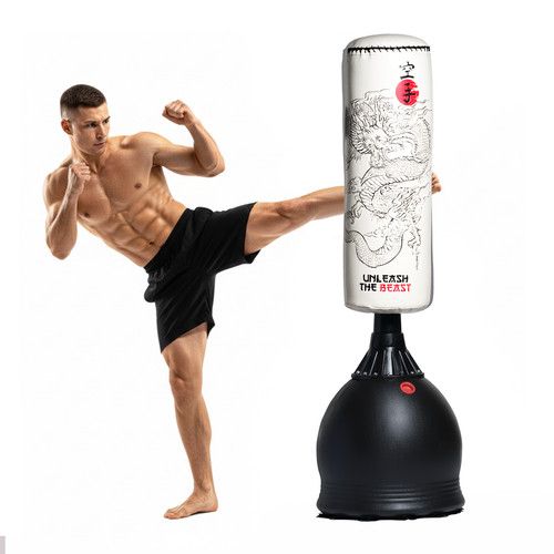 Free Standing Punch Bag Kick Boxing MMA Muay Thai Training Workout - 5.5ft